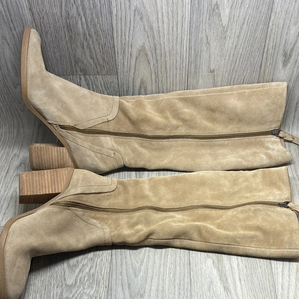 Splendid Beige Over-the-Knee Suede Boots